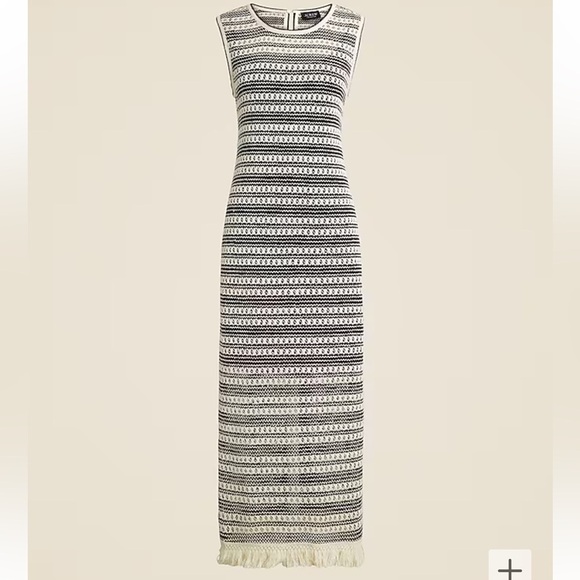 NWOT! J.Crew Collection crochet lined midi dress in stripe. Small.#CA706 $128 - Picture 2 of 6